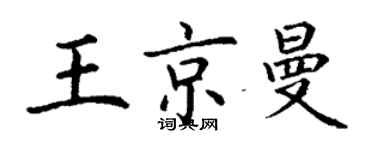 丁謙王京曼楷書個性簽名怎么寫