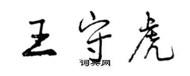 曾慶福王守虎行書個性簽名怎么寫