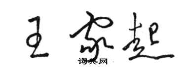 駱恆光王家起草書個性簽名怎么寫