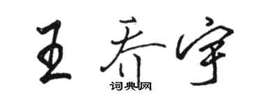 駱恆光王喬宇行書個性簽名怎么寫