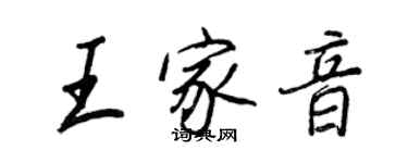 王正良王家音行書個性簽名怎么寫