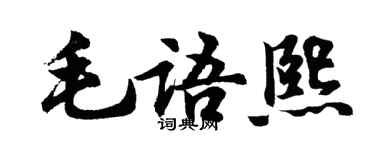 胡問遂毛語熙行書個性簽名怎么寫