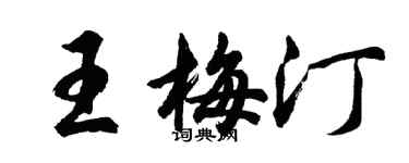 胡問遂王梅汀行書個性簽名怎么寫