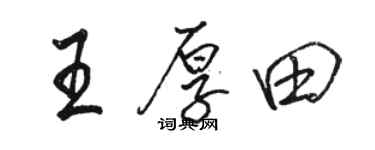 駱恆光王厚田行書個性簽名怎么寫