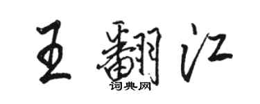 駱恆光王翻江行書個性簽名怎么寫
