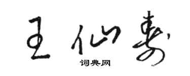 駱恆光王仙壽草書個性簽名怎么寫