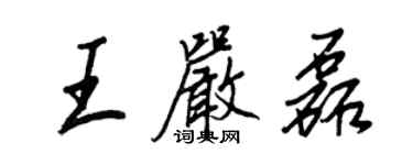 王正良王嚴磊行書個性簽名怎么寫