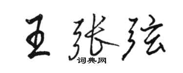 駱恆光王張弦行書個性簽名怎么寫