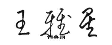 駱恆光王雅星草書個性簽名怎么寫