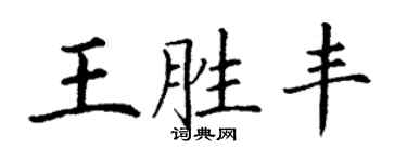 丁謙王勝豐楷書個性簽名怎么寫