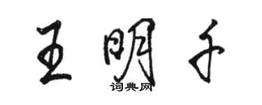 駱恆光王明千行書個性簽名怎么寫