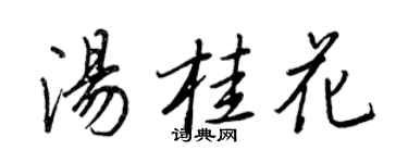 王正良湯桂花行書個性簽名怎么寫