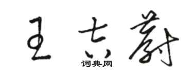 駱恆光王吉蔚草書個性簽名怎么寫