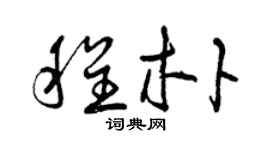 曾慶福程朴草書個性簽名怎么寫