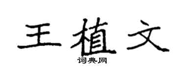 袁強王植文楷書個性簽名怎么寫