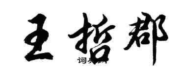 胡問遂王哲郡行書個性簽名怎么寫