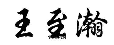 胡問遂王至瀚行書個性簽名怎么寫