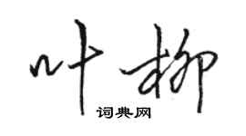 駱恆光葉柳行書個性簽名怎么寫