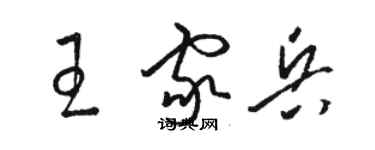 駱恆光王家兵草書個性簽名怎么寫