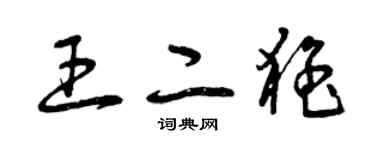 曾慶福王二猛草書個性簽名怎么寫