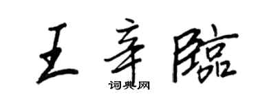 王正良王辛臨行書個性簽名怎么寫