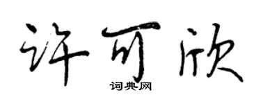 曾慶福許可欣行書個性簽名怎么寫