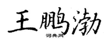 丁謙王鵬渤楷書個性簽名怎么寫