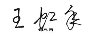 駱恆光王虹年草書個性簽名怎么寫