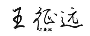 駱恆光王征遠行書個性簽名怎么寫