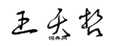 曾慶福王夭哲草書個性簽名怎么寫