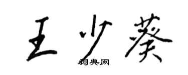 王正良王少葵行書個性簽名怎么寫