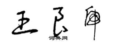 曾慶福王良虎草書個性簽名怎么寫