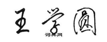 駱恆光王學圓行書個性簽名怎么寫