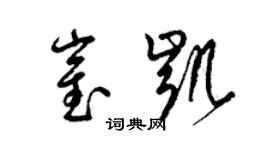 梁錦英崔凱草書個性簽名怎么寫