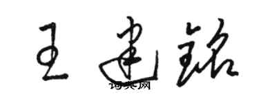 駱恆光王建銘草書個性簽名怎么寫