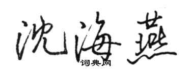 駱恆光沈海燕行書個性簽名怎么寫