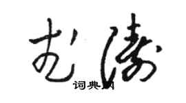 駱恆光武濤草書個性簽名怎么寫