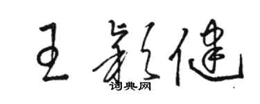 駱恆光王穎健草書個性簽名怎么寫