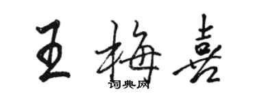 駱恆光王梅喜行書個性簽名怎么寫