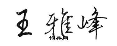 駱恆光王雅峰行書個性簽名怎么寫