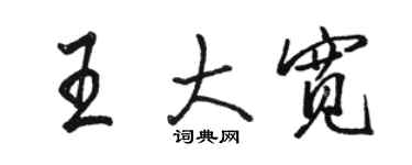 駱恆光王大寬行書個性簽名怎么寫