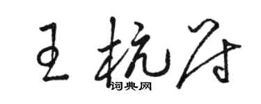 駱恆光王杭尉草書個性簽名怎么寫