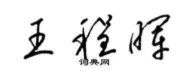 梁錦英王程暉草書個性簽名怎么寫