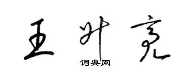 梁錦英王升亮草書個性簽名怎么寫