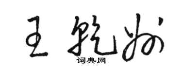 駱恆光王乾州草書個性簽名怎么寫