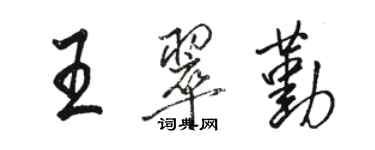 駱恆光王翠勤行書個性簽名怎么寫