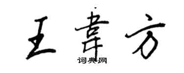 王正良王韋方行書個性簽名怎么寫