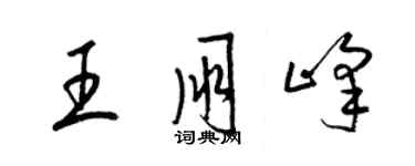 梁錦英王朋峰草書個性簽名怎么寫