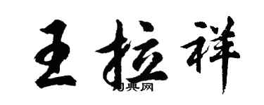 胡問遂王拉祥行書個性簽名怎么寫