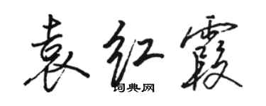 駱恆光袁紅霞行書個性簽名怎么寫